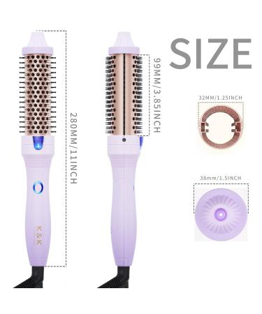 K&K 1.25 Inch Curling Iron Brush - Ceramic Tourmaline Ionic Hot Brush for Loose Curls & Volume Dual Voltage Travel Ready 350°F Heater Purple - Buy Online on GoSupps.com