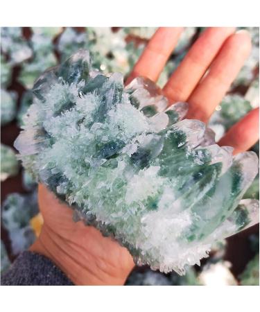 550g Quartz Cluster Natural Green Ghost Crystal Cluster Inlaid with Yellow Specimen yuebang Stone Mineral Specimen - Buy Online on GoSupps.com