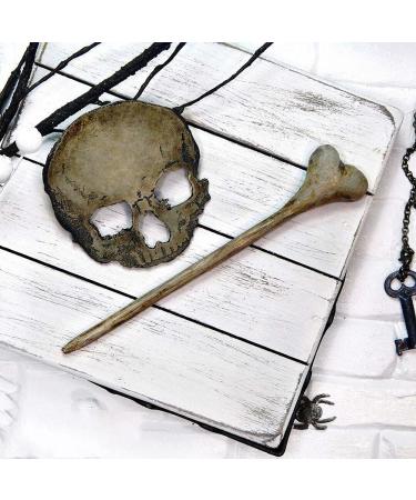 Handmade Punk Skull Hair Needle & Clip - Dead Head Halloween Hairpin with Artificial Bone - Buy Online on GoSupps.com
