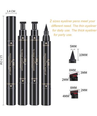 Winged Eyeliner Stamp FITDON Wing Liquid Eye liner Pen Waterproof Smudge-proof Long Lasting 2 Pack Dual Ended Eyeliner Pencil (Thick&Thin) Eyeliner_thin&thick - Buy Online on GoSupps.com