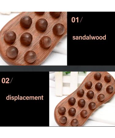 ZJchao 16.5 cm Sandalwood Massage Brush - Ergonomic Fascia Tool with Smoothing Balls for Ultimate Relaxation - Buy Online on GoSupps.com