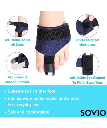 Sovio U Shaped Toe Straightener for Bent Toes + Hammer Toe Support (1PC) + Toe Separators (2PC) - Toe Straighteners for Broken Toes - Buy Online on GoSupps.com
