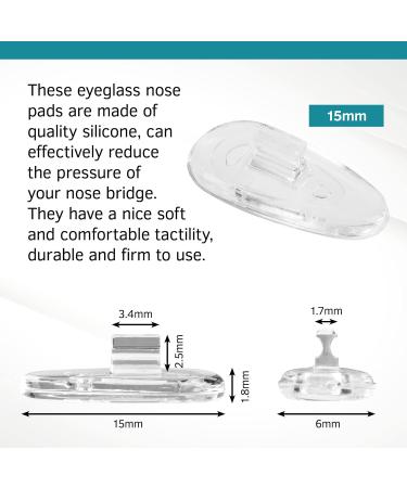 SPORTS WORLD VISION Eyeglass Nose Pads - 10 Pairs 15mm Silicone Teardrop Push Fit for Comfortable Eyewear Solutions - Buy Online on GoSupps.com