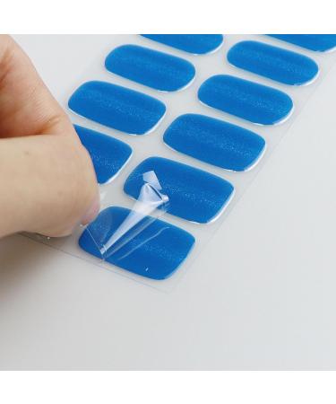 JMEOWIO Semi Cured Gel Nail Strips - Blue Cat Eye Design | Nail Art Supplies & Accessories for Stunning Nails - Buy Online on GoSupps.com