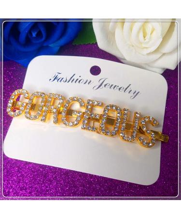 Personalized Rhinestone Name Hair Pins | Custom Word in 6 Letters Gold Color | Jewelry Gift for Birthday/Bachelorette Party | Hen Girls Night Out Barrette - Buy Online on GoSupps.com