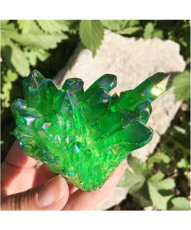 100-120g Natural Crystal Green Angel Aura Quartz Cluster specimens Titanium Coating Quartz Cluster yuebang ERBDRGAZ (Size : 70g) - Buy Online on GoSupps.com