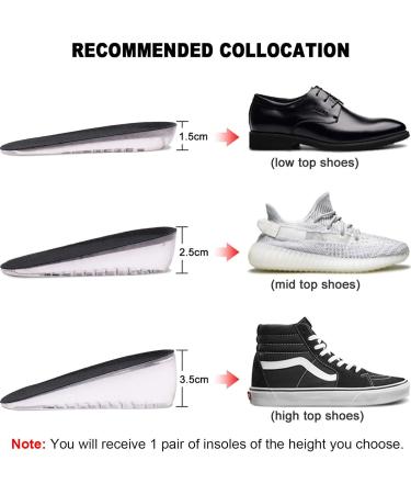 Ailaka Gel Height Increase Insoles - 2.5cm Heel Lifts for Men & Women - Large (2 Count) - Buy Online on GoSupps.com