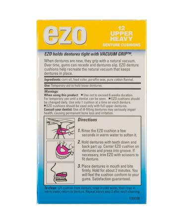 Ezo Denture Cushions Upper Heavy - Comfortable and Secure Fit for Dentures - Buy Online on GoSupps.com