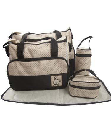 Adoraland 5pcs Baby Nappy Changing Bags Set in Black