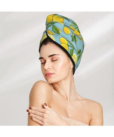Hair Towel Wrap - Quick Drying Turban with Button - Lemon Color | Hair Drying Solution for All Hair Types - Buy Online on GoSupps.com