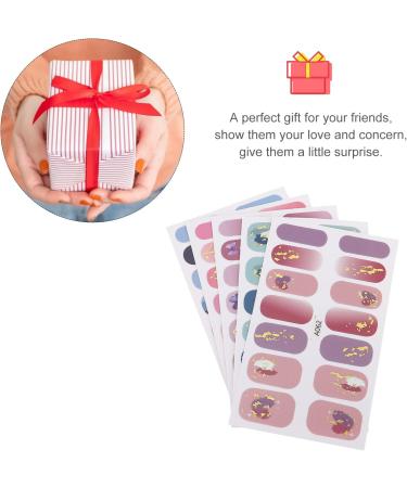 5 Sheets Nail Art Stickers Nail Polish Strips Full Nail Strips Nail Art Wraps Nail Polish Wraps Nail Wrap Stickers Calcomanias Para U as Nail Polish Decals Full Cover Purple - Buy Online on GoSupps.com