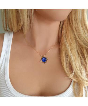 Women's Map Pendant Twelve Necklace Constellation Wild Necklace Simple Personality Clavicle Star Necklaces & Pendants Simulated Diamond Initial Necklace (K One Size)