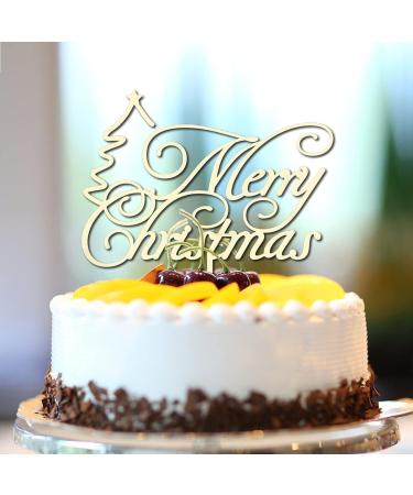 Merry Christmas Cake Topper Reindeer Letter Dessert Food Fruit Cupcake Topper Cheers to 2022 Letter Wood Gold Glitter Party Anniversary Pastries Decorations Fabulous Gifts for Children Women Style-3 - Buy Online on GoSupps.com