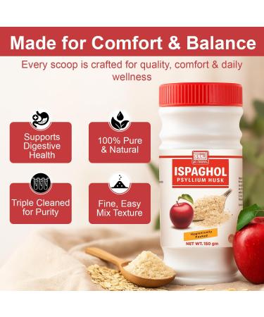 AL-TAQWA Psyllium Husk Powder 100% Pure Organic Gluten-Free Fiber Keto-Friendly Supplement for Baking Smoothies & Gut Health 150g Bottle - Buy Online on GoSupps.com