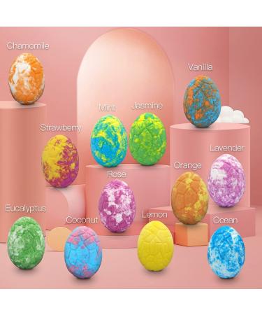 Bath Bombs for Kids - 12pc Bulk Dinosaur Egg Fizzies with Toys Inside | Gentle & Safe for Boys and Girls | Birthday, Easter, Christmas Gift - Buy Online on GoSupps.com