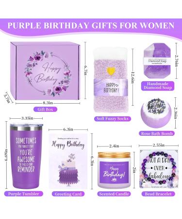 Purple Birthday Gifts for Women | Unique Birthday Gift Set & Basket for Her - Perfect Ideas for Mom Sister Wife & Best Friend - Buy Online on GoSupps.com