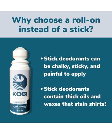 Kobi Deodorant for Teens Kids Boys Girls - Natural Aluminum-Free Hypoallergenic Sport Strength - Unscented 3 Fl Oz (Pack of 1) Unscented - Buy Online on GoSupps.com