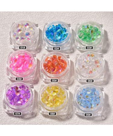 Supplies Women DIY Manicures Candy Colors Mixed Size Nail Art Decals Mermaid Round Glass Decorations Nail Rhinestones Nail Crystal AB Beads(08) - Buy Online on GoSupps.com