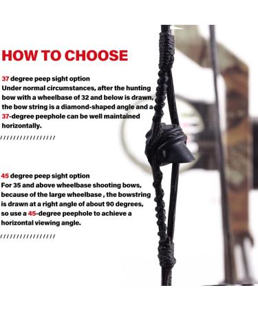 SOPOGER Archery 37/45 Degree Peep Sight Kit with Clarifier and Inner Core Lens - Bow Hunting Accessory for Compound Bow | 8X Black - Buy Online on GoSupps.com