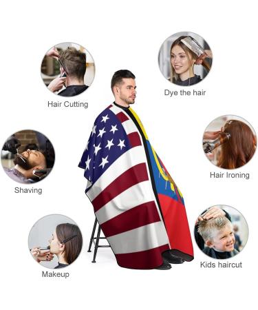 American & Ecuador Flag Barber Cape - Adult Haircut Apron for Home Salon & Barbershop | Premium Quality Hairdressing Cape - Buy Online on GoSupps.com