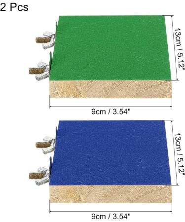 Patikil Bird Perch Stand Platform - Wooden Playground for Small Birds & Parrots - Paw Grinding & Cleaning Accessories - Green & Blue - Buy Online on GoSupps.com