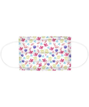 Goddess Accent 50 Pack Disposable Face_Mask Cute Floral Tie Dye Printed Protection for Adults Women - Buy Online on GoSupps.com
