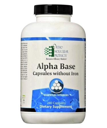 Ortho Molecular Products Alpha Base Caps Without Iron Capsules 240 Count 240 Count (Pack of 1) - Buy Online on GoSupps.com