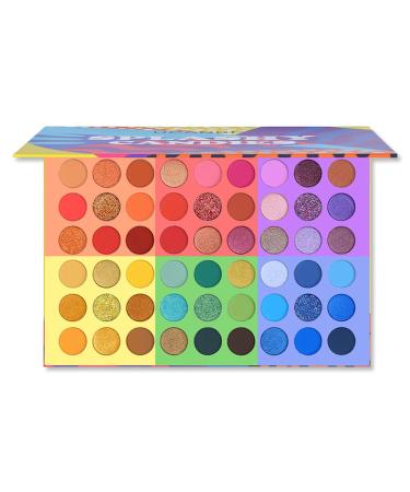 54 Colors Beauty Palette Vivid Summer Eye Shadow Palette Eyes Makeup Glitter Shiny Matte Eyeshadow Powder Eyeshadow Palette (Size : China)