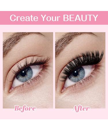280 Pcs 50D-D-0.07-12 Cluster Lashes C D Curl Wispy Bottom DIY At Home - 12mm - Buy Online on GoSupps.com