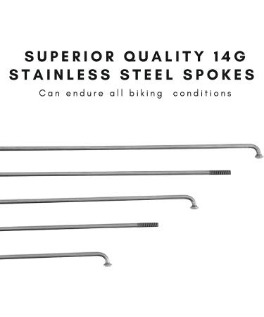 Vincita 36 Pieces 14G Bicycle Stainless Steel Spokes 254mm - 294mm with Brass Nipples for MTB, Ebike, Trekking, City Bikes - Replacement/Repair Spokes 266mm - Buy Online on GoSupps.com