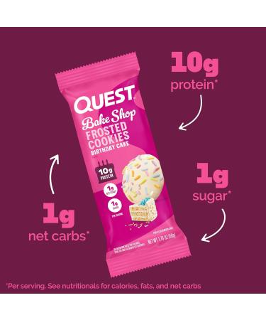 Quest Nutrition Frosted Cookies Twin Pack Birthday Cake 1g Sugar 10g Protein 1g Net Carbs Gluten Free 16 Cookies Birthday Cake 16 Count - Buy Online on GoSupps.com