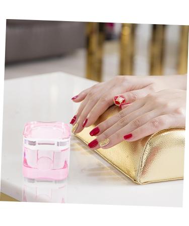 VINTORKY Nail Art Brush Cup Art Plate Crystal Glass Pink Square 5.70X5.40X5.40CM Pink - Buy Online on GoSupps.com