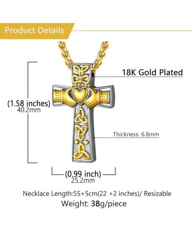 U7 Women's Cremation Urn Necklace - Cycle of Life Celtic Knot Pendant - Dog Feet Wings Crucifix & Cylinder Urn Jewelry in Stainless Steel - Perfect Memorial Gift - Buy Online on GoSupps.com