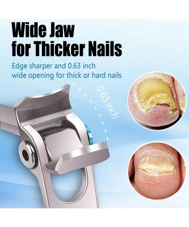Professional Toenail Clippers for Thick Nails - Elderly & Men | Wide Toe Nail Clippers for Ingrown Toenails - Long Handle, Heavy Duty & Super Sharp Curved Blade - Buy Online on GoSupps.com