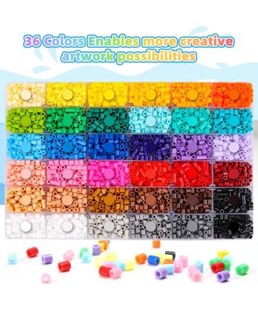 Meland Fuse Beads Kit - 11000 pcs 36 Colors Craft Set for Kids | Includes Pegboards, Ironing Paper, Chain Accessories | Iron Beads Christmas Birthday Gift - Buy Online on GoSupps.com