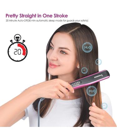 Ceramic Hair Straightening Brush | Fast Heating, 6 Temp Settings, Anti-Scald Design | Ideal for Home, Travel & Salon Use | Black Purple - Buy Online on GoSupps.com