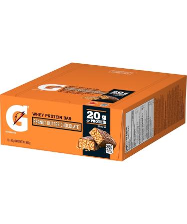 Gatorade Whey Protein Bars - Peanut Butter Chocolate 12 Bars 960 g 12 Count (Pack of 1) Peanut Butter Chocolate - Buy Online on GoSupps.com