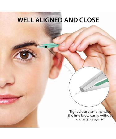 Stainless Steel Precision Tweezers Set with Leather Case - 6 Piece Ingrown Hair and Lash Extension Removal Kit for Women - Perfect Gift Idea - Buy Online on GoSupps.com