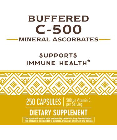 Nature's Way Buffered C-500 Mineral Ascorbate 500mg Vitamin C 250 Capsules - Buy Online on GoSupps.com