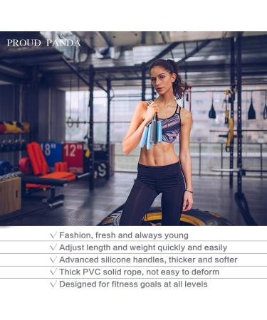 1LB Weighted Jump Rope with Adjustable Length - Professional Skipping Rope for Cardio Boxing Endurance Training - Gray - Buy Online on GoSupps.com