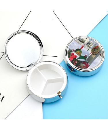 Portable Round Pill Box Organizer - 3 Compartment Travel Case for Medicine - Ideal Christmas Gift & Purse Accessory - Buy Online on GoSupps.com