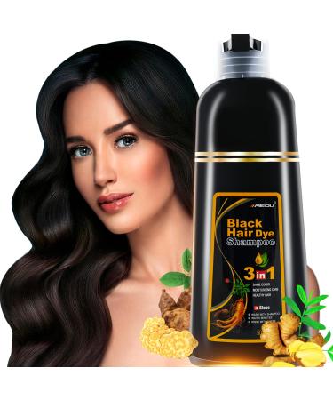 FONDIIA Herbal Brown Hair Color Shampoo 500ML 3-In-1 Hair Dye Shampoo Instant Hair Color for Refresh Hair Color 15-Min Natural Hair Coloring  Gray Brown Black 2