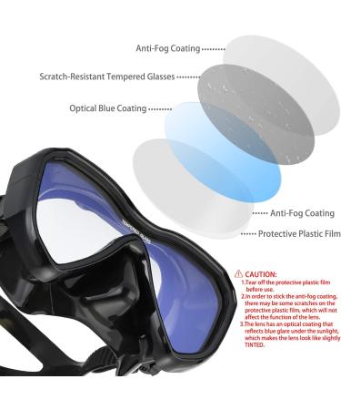 LUXPARD Snorkel Set - Anti-Fog Panoramic View Mask, Anti-Leak Dry Snorkel Tube - Snorkeling Gear for Adults with Bag - Black - Buy Online on GoSupps.com