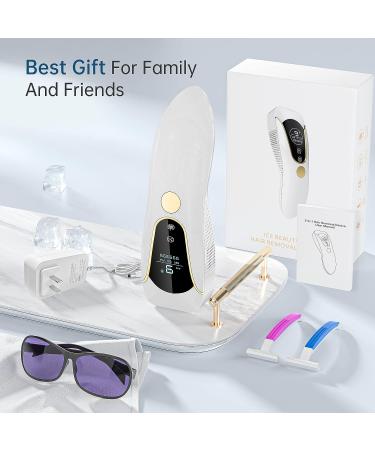 3-in-1 IPL Laser Hair Removal Device for Women and Men with Ice-cooling System - 999,999 Flashes, Lifetime Use - For Facial, Legs, Arms, Armpits - Buy Online on GoSupps.com
