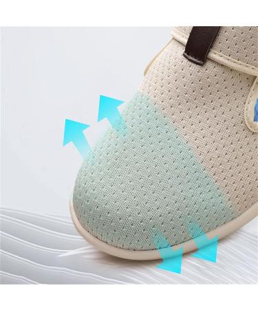 Diabetic Shoes Men Women Anti-Slip Breathable Edema Shoes Beige Size 6.5 - Adjustable & Easy Switch, Ideal for Diabetic Elders - Buy Online on GoSupps.com