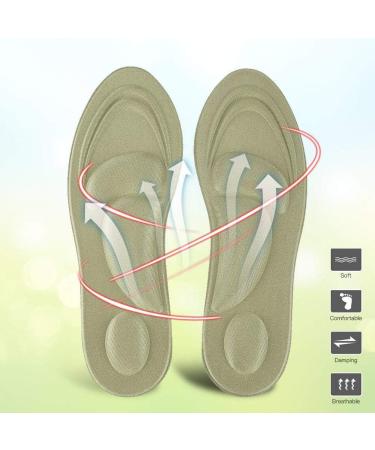 Orthotic Arch Support Insole for Flat Feet - Memory Foam Shoe Pad for Plantar Fasciitis Comfort (Women - Gold - Buy Online on GoSupps.com