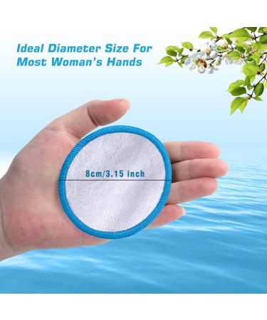 Samtone Reusable Makeup Remover Pads 20 Pack with Laundry Bag - Organic Face Cleansing Rounds for Toner - Washable Eco-Friendly Bamboo Cotton Pads (8cm) - Buy Online on GoSupps.com