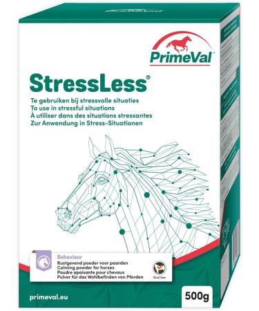 Primeval Stressless Horse - Natural Trimagnesium Citrate & Chicory Fiber for Calm Transport & Vet Visits - 500g Powder Supplement - Buy Online on GoSupps.com