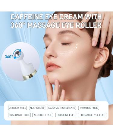 Greyghost 5% Caffeine Eye Cream Serum | Best Eye Cream for Wrinkles & Dark Circles | 360 Under Eye Roller Treatment - Buy Online on GoSupps.com