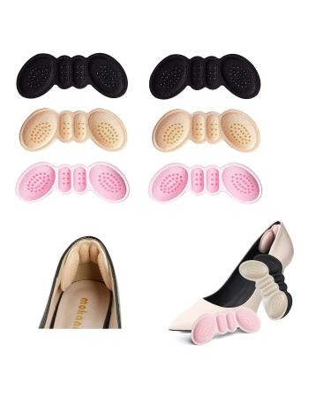 FonsBleaudy Heel Cushion snugs Inserts Shoe Pads for Loose Shoes Too Big Inserts Grips Liners Heel Blister Protectors for Women Men (2 Thin 1 Thick)